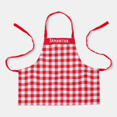 Rode Buffalo Plaid Kerstmis Custom Schort (Voorkant)