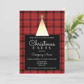 Rode Buffalo Plaid Kerstmis Kaart (Staand voorkant)