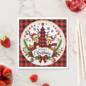 Rode Buffalo Plaid Kerstmis Servet (Insitu)
