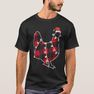 Rode Buffalo Plaid Kippenfokker Kerst Boerderij Vr T-shirt