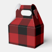 Rode Buffalo Plaid Moderne Rustieke Landelijke Fee Bedankdoosjes (Achterkant)