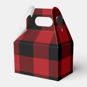 Rode Buffalo Plaid Moderne Rustieke Landelijke Fee Bedankdoosjes