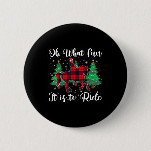 Rode Buffalo Plaid Paard Oh Wat Is Het Leuk Om Te  Ronde Button 5,7 Cm