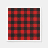 Rode Buffalo Plaid Papieren servetten (Voorkant)