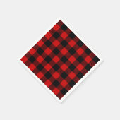 Rode Buffalo Plaid Papieren servetten (Hoek)