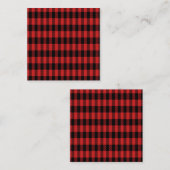 Rode Buffalo Plaid Patroon Notitiekaartje (Voorkant / Achterkant)