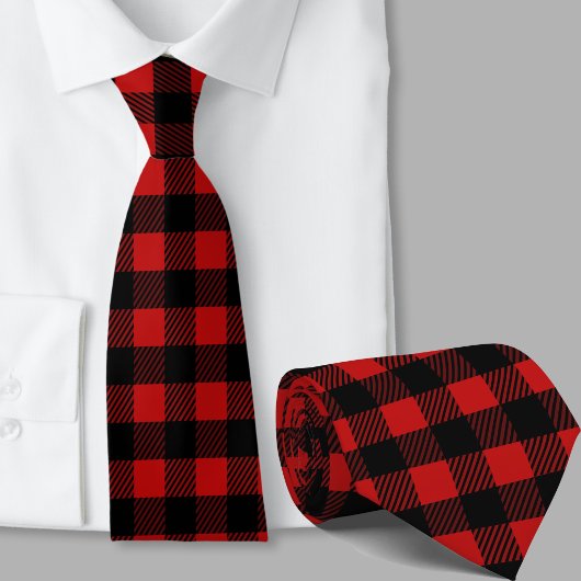 Rode Buffalo Plaid Patroon Winter Thema Stropdas