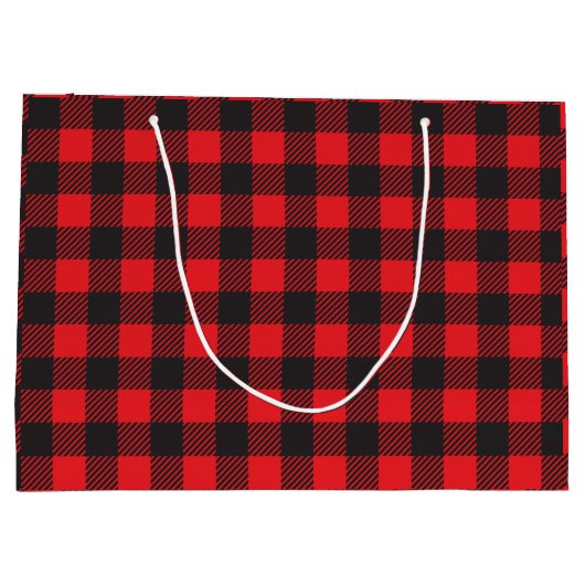 RODE BUFFALO PLAID PRINT | Grote Gift Bag Groot Cadeauzakje (Achterkant)