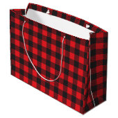 RODE BUFFALO PLAID PRINT | Grote Gift Bag Groot Cadeauzakje (Achterkant Gekanteld)