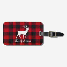 Rode Buffalo Plaid & Rendier | Geschenk met persoo