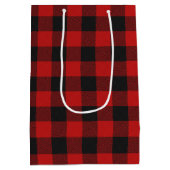 Rode Buffalo Plaid Tissue Medium Cadeauzakje (Achterkant)