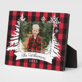 Rode buffalo Pset Rustic Pine Tree Familie Foto Fotoplaat (Zijkant)