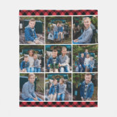 Rode Buffalo Schotse ruit Foto Collage Fleece Deken (Voorkant)