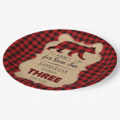 Rode Buffalo speelde verjaardag DRIE Custom Papieren Bordje (Gekanteld)