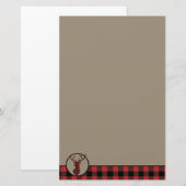 Rode Buffalo-speldengrens Briefpapier (Voorkant / Achterkant)