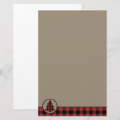 Rode Buffalo's kerstboomrand Briefpapier (Voorkant / Achterkant)