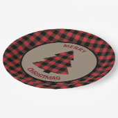 Rode Buffalo's kerstboomrand Papieren Bordje (Gekanteld)