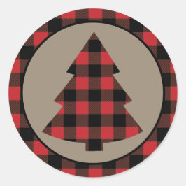 Rode Buffalo's kerstboomrand Ronde Sticker