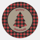 Rode Buffalo's kerstboomrand Ronde Sticker (Voorkant)