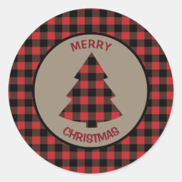 Rode Buffalo's kerstboomrand Ronde Sticker