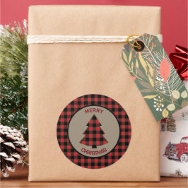 Rode Buffalo's kerstboomrand Ronde Sticker