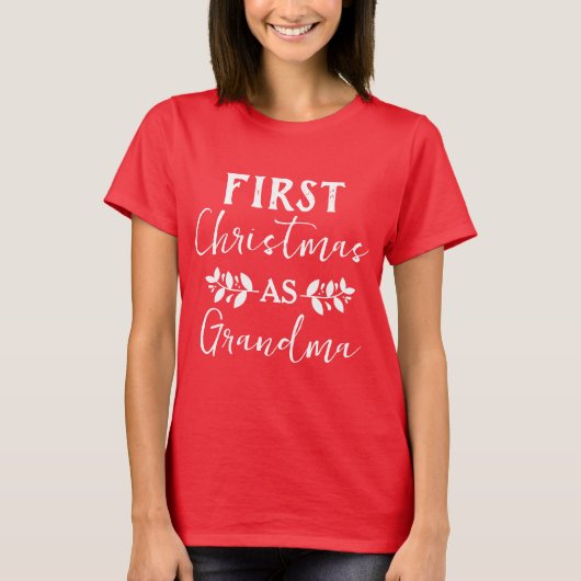 Rode Buffel Eerste Kerstmis als Mam Kerstmis T-shirt (Voorkant)