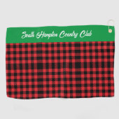 Rode Buffel geruite golfhanddoek / Aangepaste club (Horizontaal)