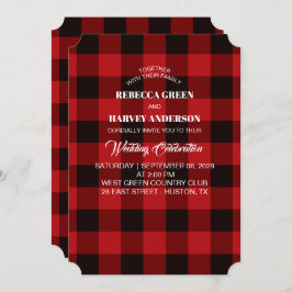 rode buffel geruite houthakker rustieke winter bru kaart