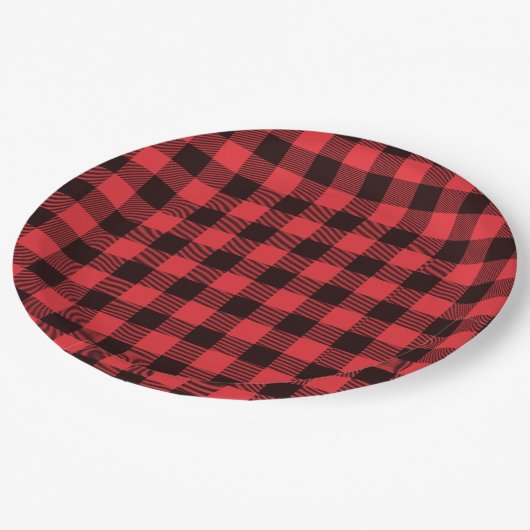 Rode buffel papieren bordje (Gekanteld)