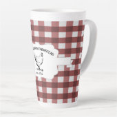 Rode Buffel Plaid Boerderij Kip Latte Mok (Rechterhoek)