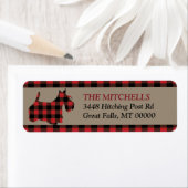 Rode Buffel Plaid Grens Schotse Terriër Etiket (Insitu)