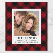 Rode Buffel Plaid Huwelijksgunst Foto Wijn Labels Wijn Etiket (Enkel label)