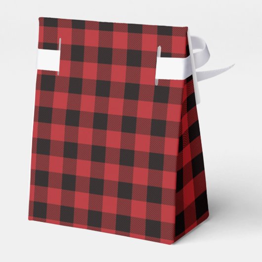 Rode Buffel Plaid Kerstmis Favor Box Bedankdoosjes (Achterkant)
