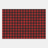 Rode buffel plaid + kraft bos kerstcadeau inpakpapier vel (Voorkant 3)