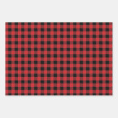 Rode Buffel Plaid Longhorn Patroon Inpakpapier Vel (Voorkant 3)
