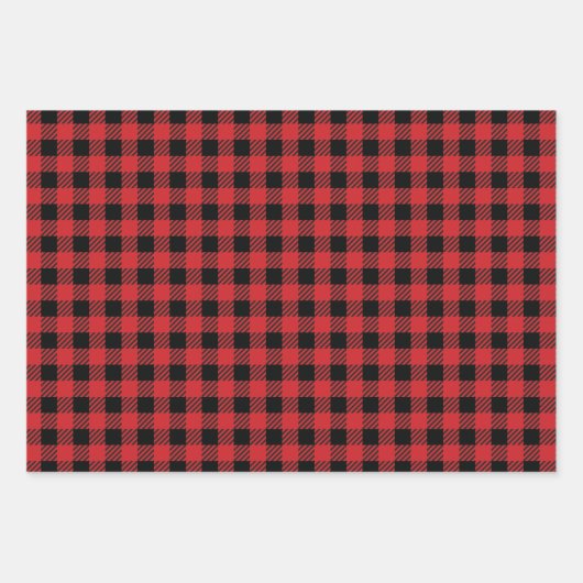 Rode Buffel Plaid Longhorn Patroon Inpakpapier Vel (Voorkant 3)