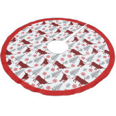 Rode Buffel Plaid Longhorn Patroon Kerstboom Rok (Gekanteld)