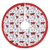Rode Buffel Plaid Longhorn Patroon Kerstboom Rok (Voorkant)