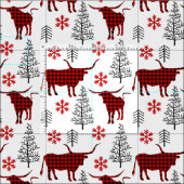 Rode Buffel Plaid Longhorn Patroon Stof (Delen)