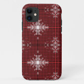 Rode Buffel Plaid Sneeuwvlok Patroon Case-Mate iPhone Case (Achterkant)