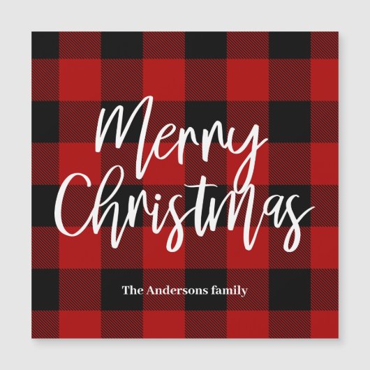 Rode Buffel Plaid & Vrolijk Kerstfeest |Persoonlij (Voorkant)