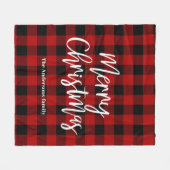 Rode Buffel Plaid & Vrolijk Kerstfeest |Persoonlij Fleece Deken (Voorkant (Horizontaal))