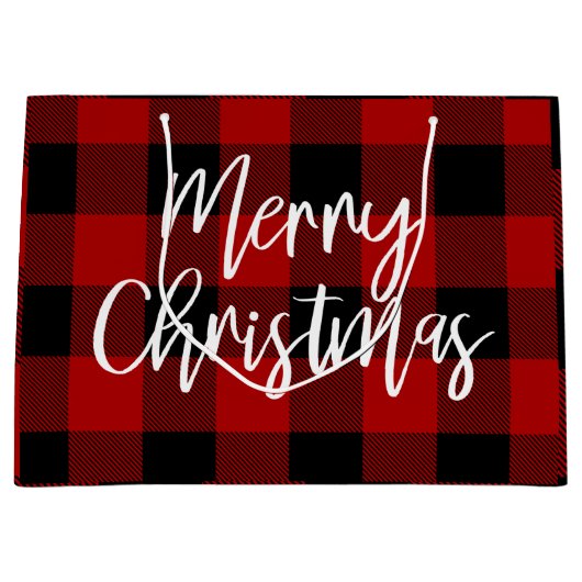 Rode Buffel Plaid & Vrolijk Kerstfeest |Persoonlij Groot Cadeauzakje (Voorkant)