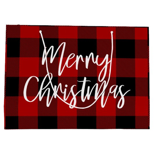 Rode Buffel Plaid & Vrolijk Kerstfeest |Persoonlij Groot Cadeauzakje (Achterkant)