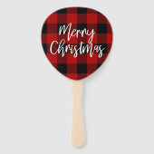 Rode Buffel Plaid & Vrolijk Kerstfeest |Persoonlij Handwaaier (Voorkant)