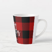 Rode Buffel Plaid & Vrolijk Kerstfeest |Persoonlij Latte Mok (Rechts)