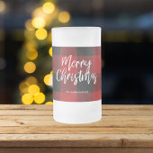 Rode Buffel Plaid & Vrolijk Kerstfeest |Persoonlij Matglas Bierpul