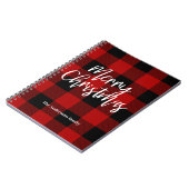 Rode Buffel Plaid & Vrolijk Kerstfeest |Persoonlij Notitieboek (Linkerzijde)