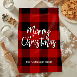 Rode Buffel Plaid & Vrolijk Kerstfeest |Persoonlij Theedoek<br><div class="desc">Maak je klaar om je vakantieseizoen te vullen met een vleugje rustieke charme en gepersonaliseerde warmte met ons Red Buffalo Plaid & Merry Christmas collectie! Of u nu uw huis versiert of op zoek bent naar het perfecte cadeau, deze feestelijke items zijn ontworpen om vreugde en comfort te brengen aan...</div>