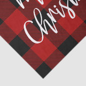 Rode Buffel Plaid & Vrolijk Kerstfeest |Persoonlij Tissuepapier (Detail)